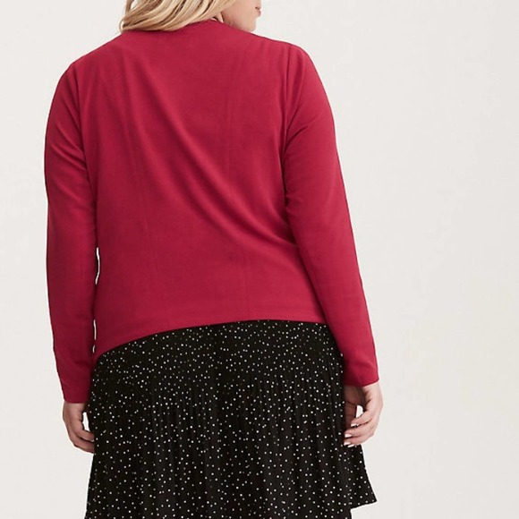 Torrid Crepe Cut Away Drape Front Open Blazer - Picture 3 of 7